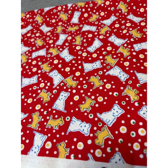 Penny Rose Toy Chest 2 Fabric 19x44" Red with Playful Cats & Polka Dot Pattern - Picture 4 of 6